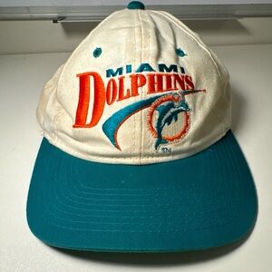 Vintage Drew Pearson 90s Miami Dolphins NFL Snapback Hat Embroidered Logo As Is